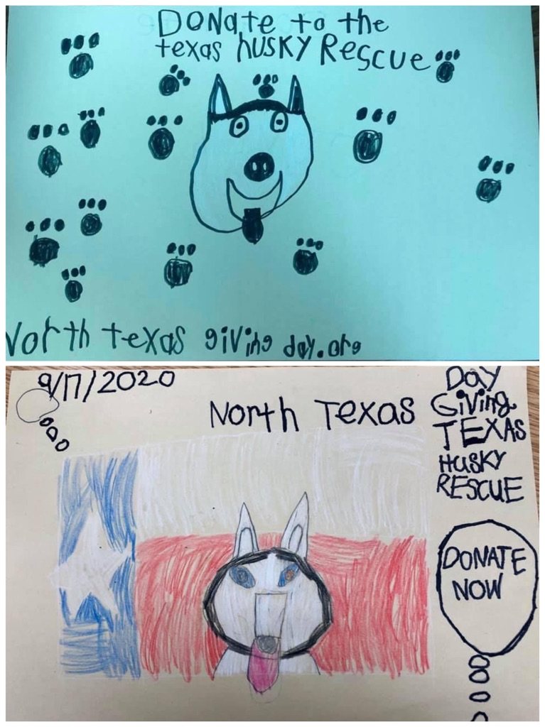 Our huskies want to send a huge THANK WOO to special 3rd graders at IB World School at Huffman Elementary for these awesome posters. You guys ROCK! Please consider a donation to TXHR today to help us #SaveMoreHuskes #PowerOfThePack #ntxgivingday