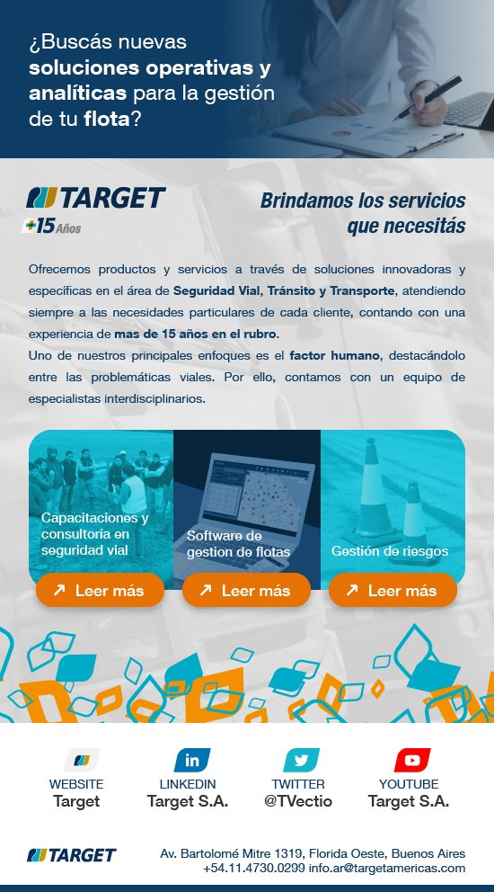 TVectio's tweet photo. Conoce Target Argentina, la solución que estabas esperando para la gestión de tu Flota 
Capacitaciones - Software - Gestión de Riesgos y más!

🌐 Web: https://t.co/6gmx6LsTre
📧 Mail: info.ar@targetamericas.com

#TransportePúblico #TransporteSeguro #Transporte #SeguridadVial https://t.co/Y52aEWUBxT