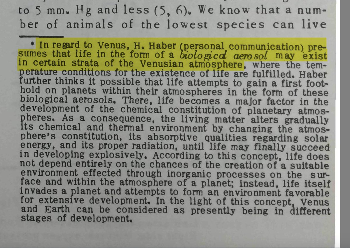 1. The news of a potential biosig in Venus’s atmosphere has resurfaced Carl Sagan’s 1967 Nature article as the origin of the idea of microbes living in the dense clouds. But in 1951 German physicist Heinz Haber working for USAF suggested 'a biological aerosol' on Venus. @SIFKnow