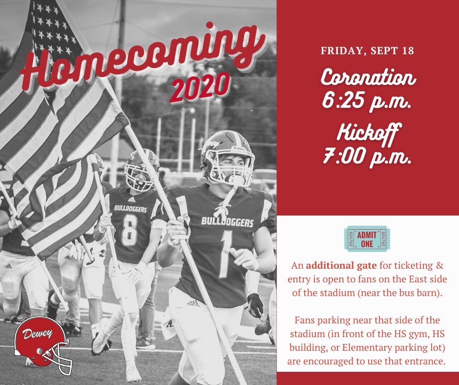 Homecoming 2020 information #deweyhs #deweyps