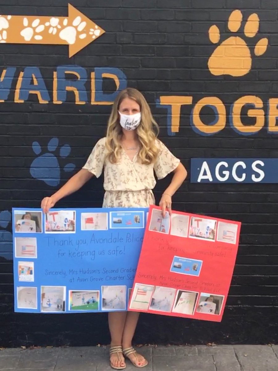 AGCharter's tweet photo. Mrs. Hudson’s 2nd grade class recognized Patriot Day on September 11th. The class read "The Man who Walked Between the Towers" before turning their attention to first responders. Students created letters &amp; pictures to thank local first responders for their service.  

#agcharter https://t.co/CVXi8pw6G4