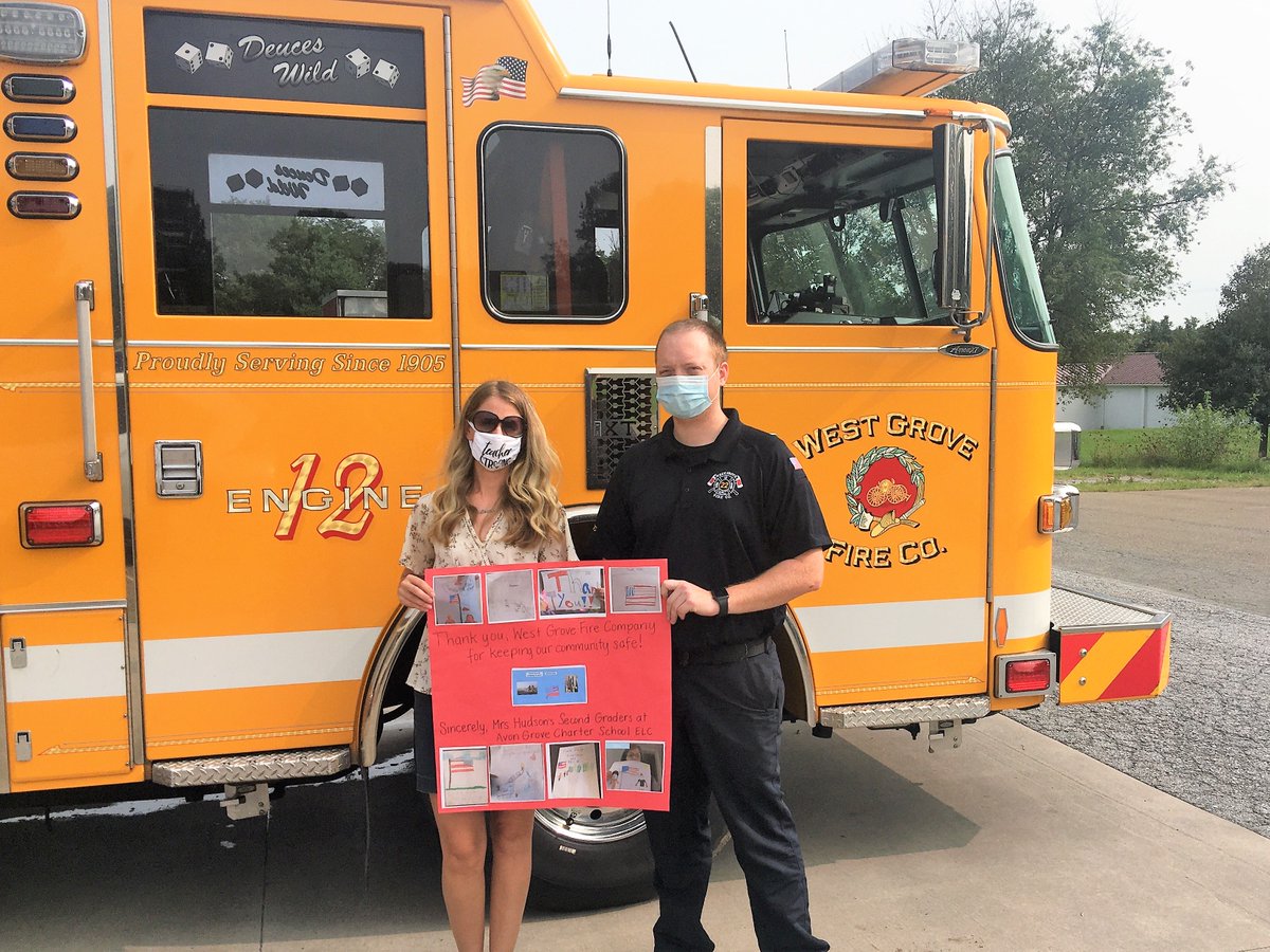 AGCharter's tweet photo. Mrs. Hudson’s 2nd grade class recognized Patriot Day on September 11th. The class read "The Man who Walked Between the Towers" before turning their attention to first responders. Students created letters &amp; pictures to thank local first responders for their service.  

#agcharter https://t.co/CVXi8pw6G4