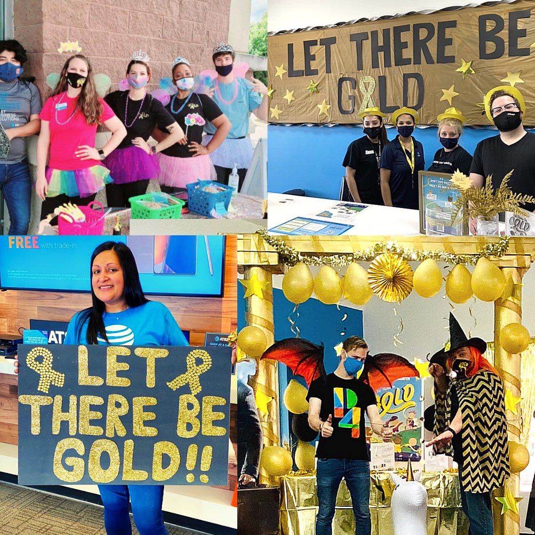 FarisFoundation's tweet photo. September is a magical month, thanks to our #GOLDEN partners at @PrimeComms @att ✨Visit your local @att store &amp; let the team know how much you appreciate their commitment to bringing #brighterdays &amp; better treatments to kids w/ cancer #lettherebegold #childhoodcancerawareness https://t.co/EQUqYlbktj