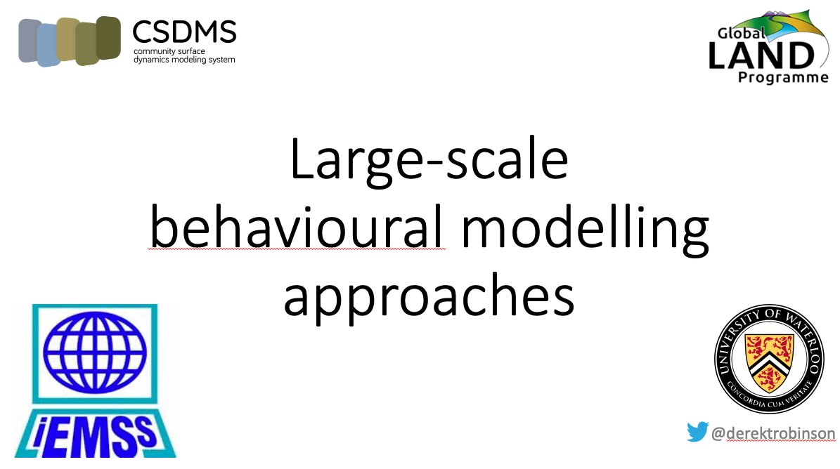 Just chaired a great session @iemss2020 on Large Scale Behavioural Modelling Approaches with @calum_brown1, @LandUseChange, Andrew Bell  
@NYUEnvrStudies, @DKarssenberg, Hedwig van Delden. 
State of the art modelling and novel discussion. Find and read their research.