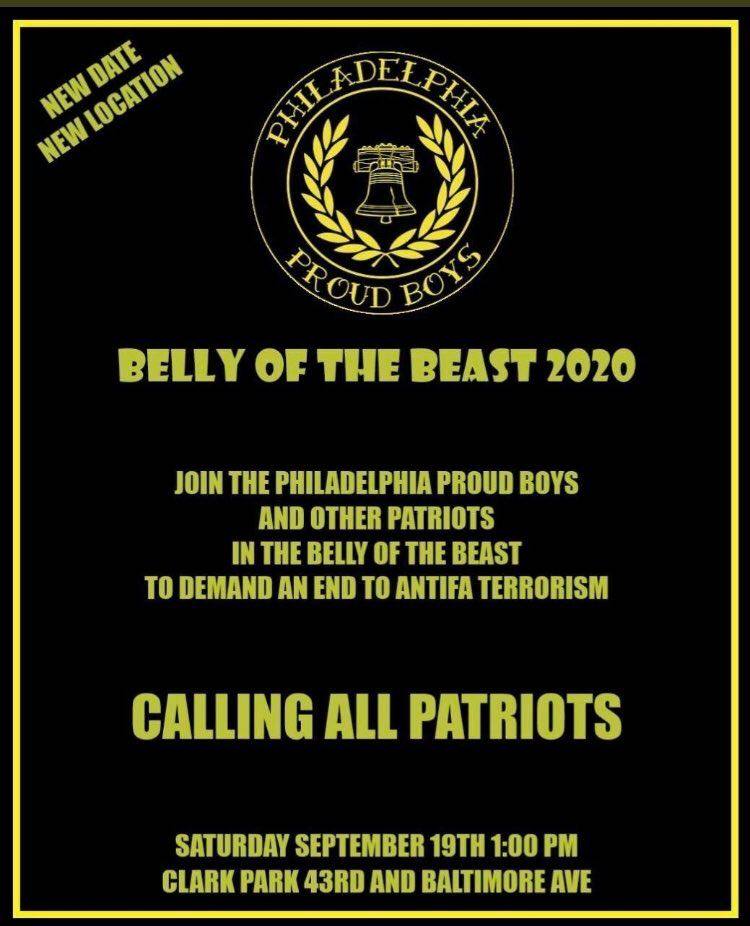 So this Saturday 9/19, members of the Philadelphia Proud Boys claim to be gathering at Clark Park in West Philly. A pair of community actions have been planned at the park in response. Tensions are high, so let's dispel fear with information: Who are the Proud Boys?