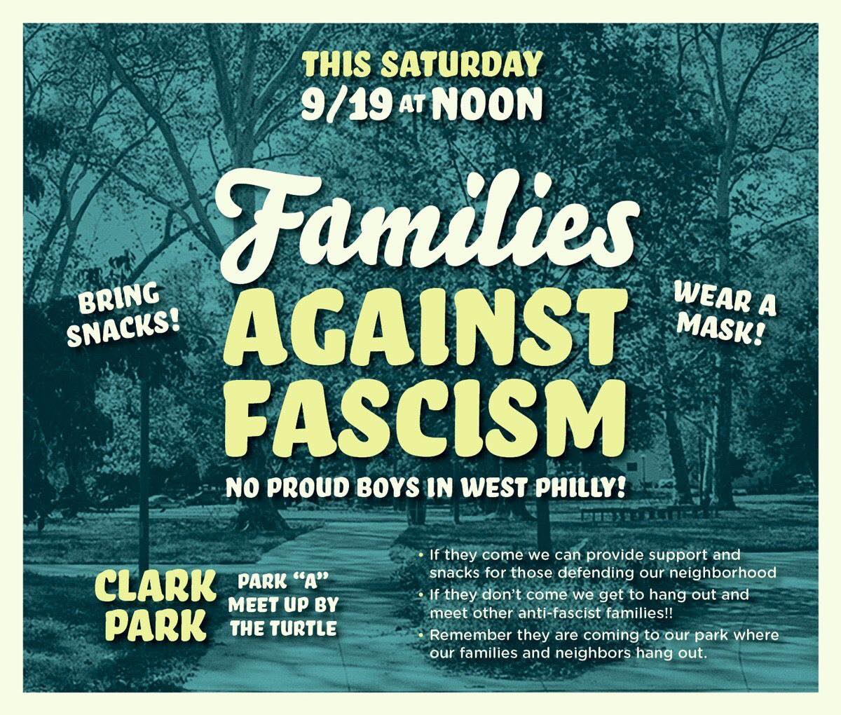 So this Saturday 9/19, members of the Philadelphia Proud Boys claim to be gathering at Clark Park in West Philly. A pair of community actions have been planned at the park in response. Tensions are high, so let's dispel fear with information: Who are the Proud Boys?