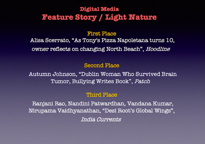 Hoodline's tweet image. The @Hoodline team has won four @SFPressClub awards! Congratulations to @editcatsf, @Braccs, @colazioneAroma and @alliepape on their prize-winning stories, and many thanks to the Press Club and our readers for their support.