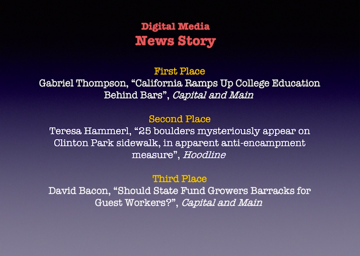Hoodline's tweet image. The @Hoodline team has won four @SFPressClub awards! Congratulations to @editcatsf, @Braccs, @colazioneAroma and @alliepape on their prize-winning stories, and many thanks to the Press Club and our readers for their support.