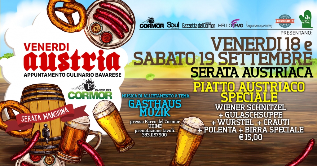 Venerdì e sabato PARCO DEL CORMOR Udine