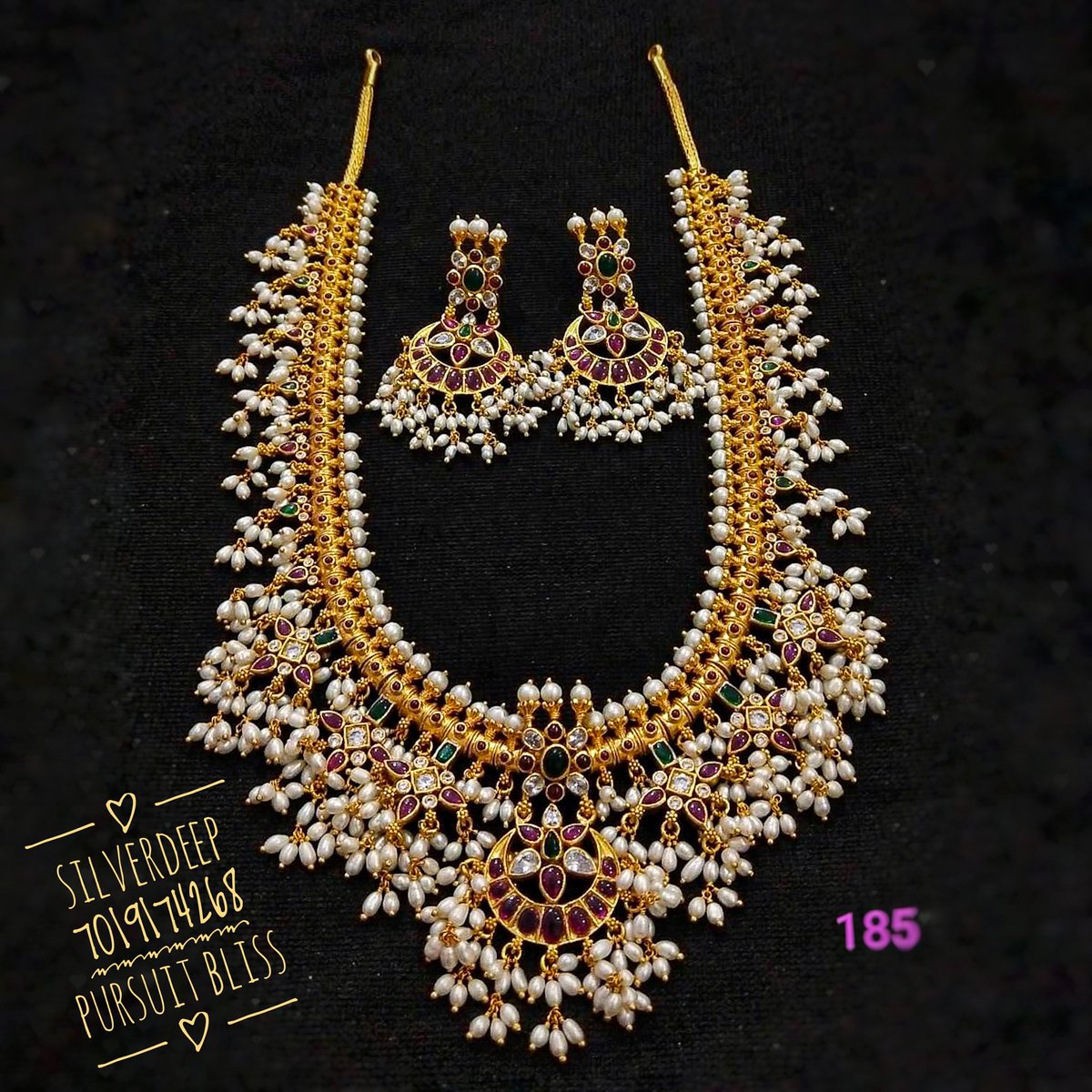 #bejeweled #pearlnecklace #intricatedesign #designerjewellery 
#neckchain #necklace #kundannecklace #kundanneckchain #whitestonejewellery #redstonenecklace #specialoccasion

#goldplatedsilverjewelry
#jewelrydesign #antique925silver
#silverjewelry #925antiquesilver

#SILVERDEEP