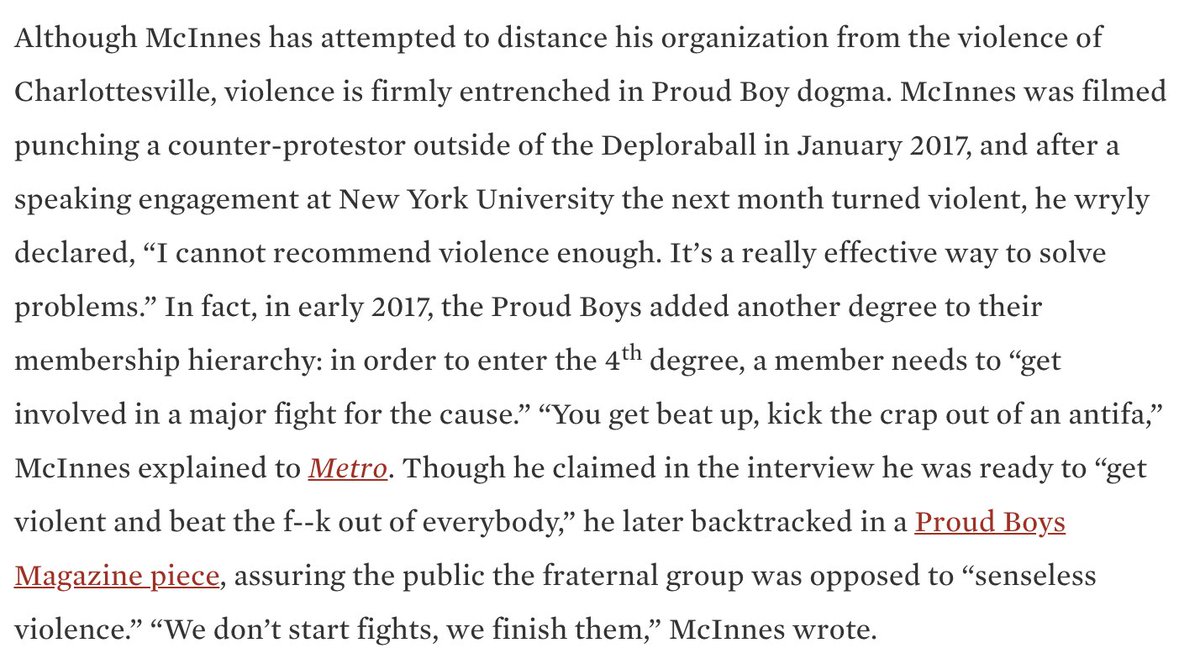 For many new local activists, this may be their first encounter with the Proud Boys, but their reputation precedes them. They are an SLPC-designated hate group that aligns with "western chauvanism" to disguise their activity as a reactionary street gang.  https://www.splcenter.org/fighting-hate/extremist-files/group/proud-boys