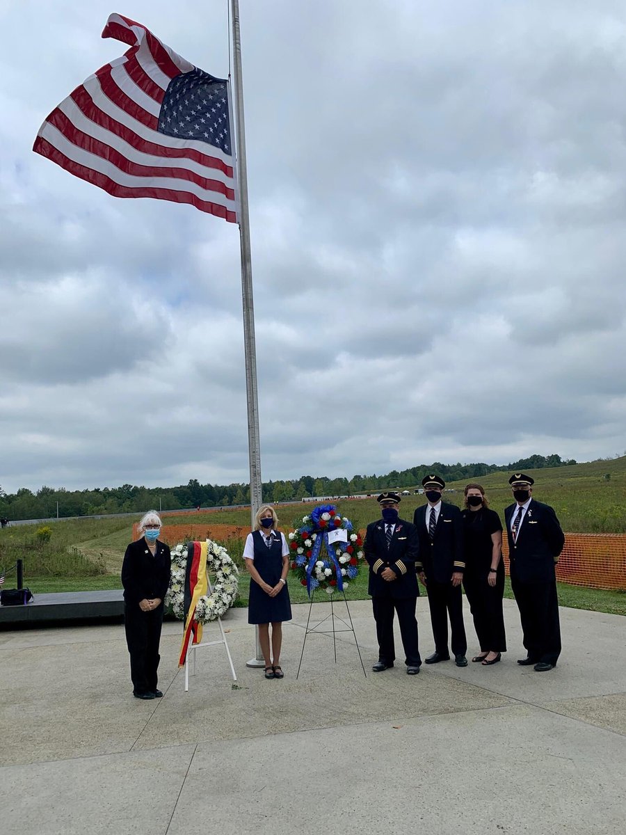 LeRoyHomerFdn's tweet photo. Joe &amp; Jill Biden honored LeRoy at the Flight 93 National Memorial on Sept 11 by laying a wreath at LeRoy's place on the memorial wall. In attendance were members from LeRoy's family along with flight crew from United and American. #neverforget #flight93memorial #joebiden #sept11 https://t.co/5BXokkQG4R