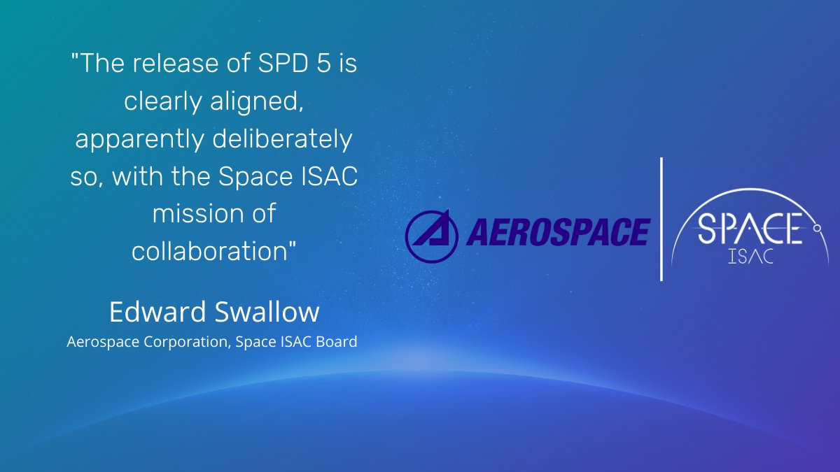SpaceISAC's tweet image. Space ISAC's community of collaboration for the security of space continues to gain momentum! Read more about how the White House's Space Policy Directive 5 and Space ISAC's mission align: s-isac.org/space-isac-rel… #SpaceISAC #SecureSpace