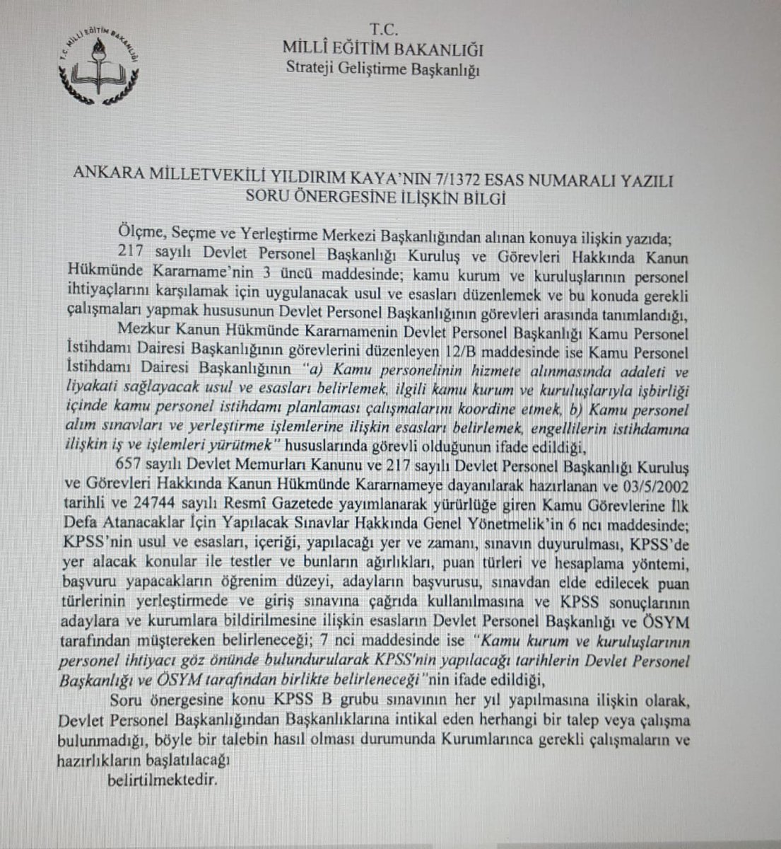 Kpss A Grubu Soru Dagilimi Aciklandi Mi 2018 Kpss Giris
