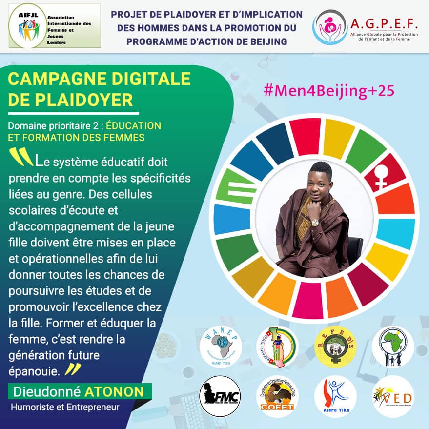 AgpefT's tweet photo. La campagne digitale des ambassadeurs #Men4Beijing+25 se poursuit.
#AIFJL #AGPEF #WANEPTOGO #REFAMP #VED #REFED #CICCA #ALEREYIKE https://t.co/d9PnTR1fnD
