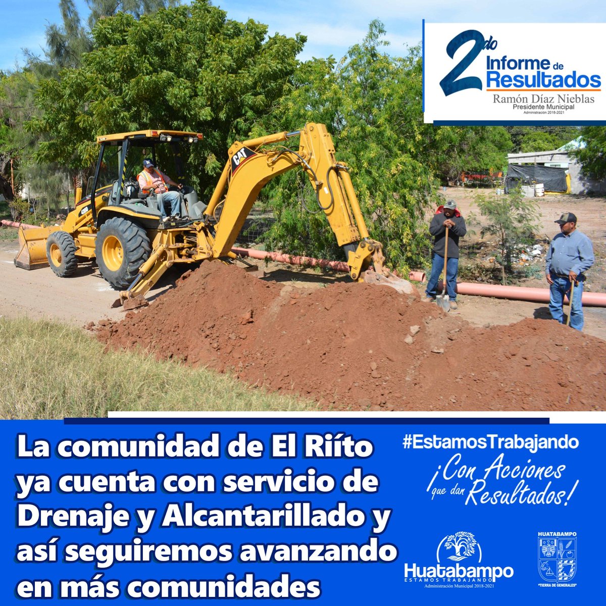 La comunidad de El Riíto ya cuenta con servicio de Drenaje y Alcantarillado, y así seguiremos avanzando en más comunidades #EstamosTrabajando ¡Con Acciones Que Dan Resultados!