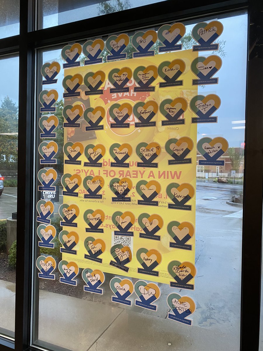 It's another wonderful THURSDAY, and that means we #WearGold for National Childhood Cancer Awareness Month. Come visit one of our locations to help us raise awareness and funds for <a href="/curingcancer/">Curing Kids Cancer</a>! Together, It's How We'll Cure It! 😍
#childhoodcancerresearch #heartforcures