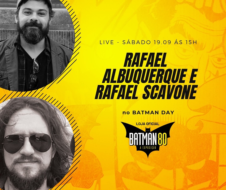 spoladoreventos's tweet photo. Preparados para o #Batmanday2020? Para comemorar este dia memorável, a Loja Oficial da exposição  preparou uma live com os artistas @rafaalbuquerque e @scavone no Instagram da Batman 80 - A Exposição!

💥SPOILER! Vai ter surpresas da loja para quem estiver 
acompanhando. Hein! https://t.co/dDnhpC8ctb
