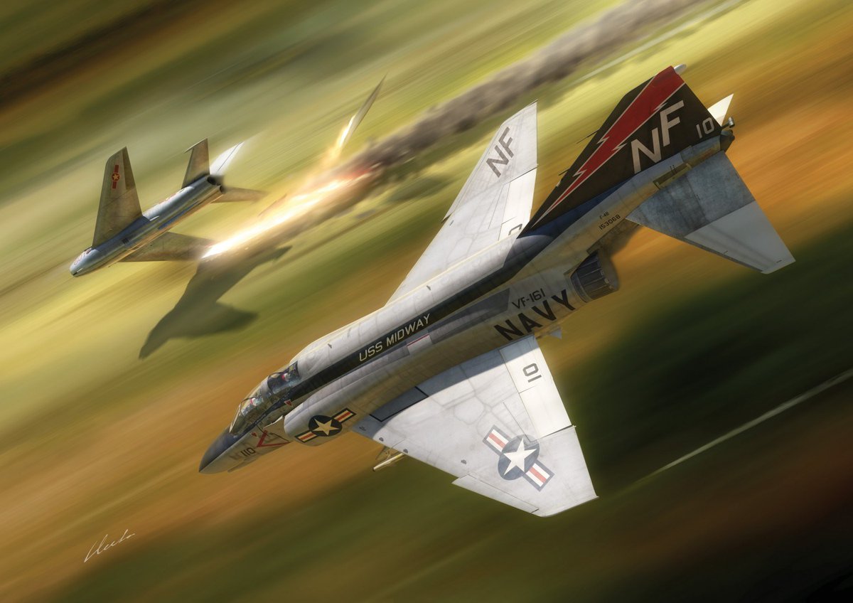 theaviationart's tweet photo. USN F-4 Phantom II vs VPAF MiG-17/19
Artist: Gareth Hector
#USN #F4Phantom #Phantom #VPAF #MiG17 #usaf #theaviationart #Paintings #Artwork #Aviationart #carrierplanes #aviationpic #art #aircraf #instaavion #aviationart #aviationartist #coldwar #jet #theaviationartofficial https://t.co/NdXgU2gnKD