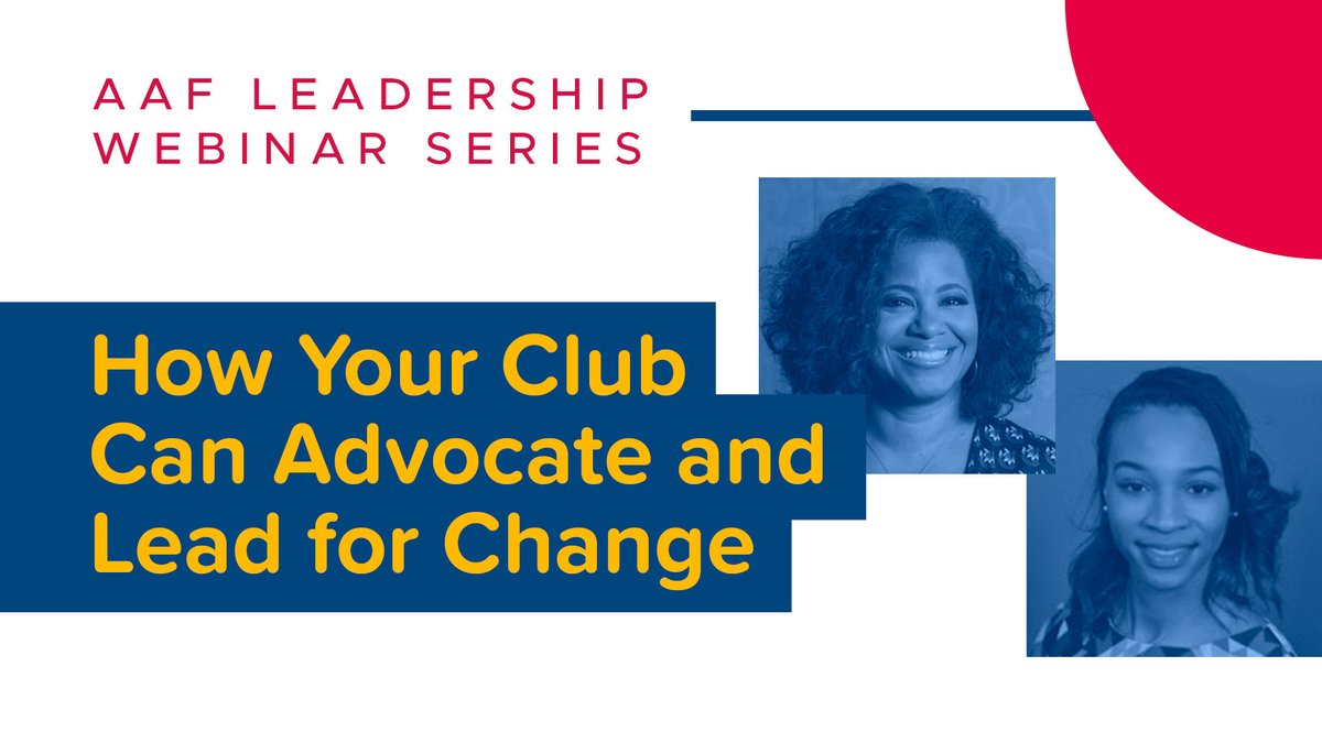 AAFNational's tweet photo. Join us for “How Your Club Can Advocate and Lead for Change,” September 24 at 3:30pm ET, with the AAF’s own Ayanna Jackson &amp; Melony Hughes. Learn how to develop, promote and recognize diverse talent in advertising. Register: https://t.co/3l9fbZe8Ug #AAFWebinars #AAFLeadership https://t.co/0SAwvSpHWZ