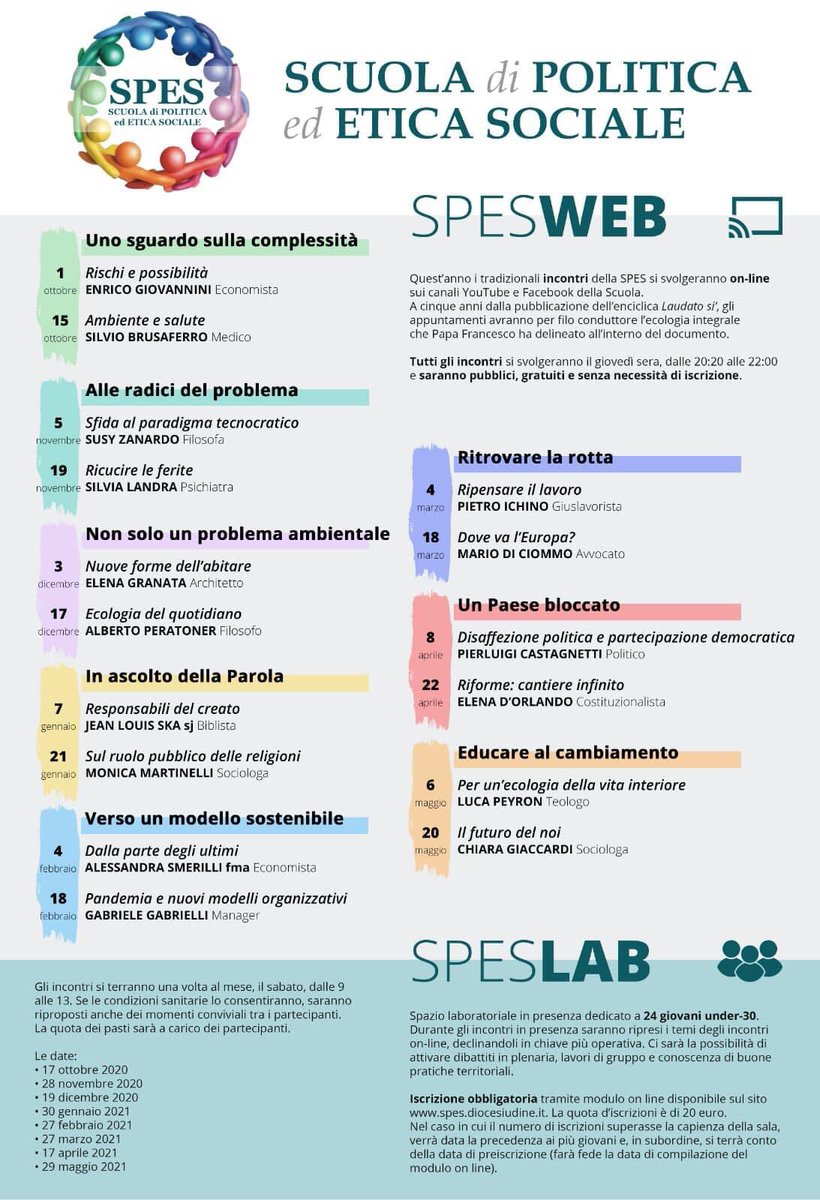 TommasoBilliani's tweet photo. Apertura dell’edizione 2020/2021 @spesudine SPES - Scuola di Politica ed Etica Sociale con un interessante e stimolante dibattito tra Mons. Giacomo Canobbio ed il prof. Alberto Felice de Toni. https://t.co/zaoGq28MY6