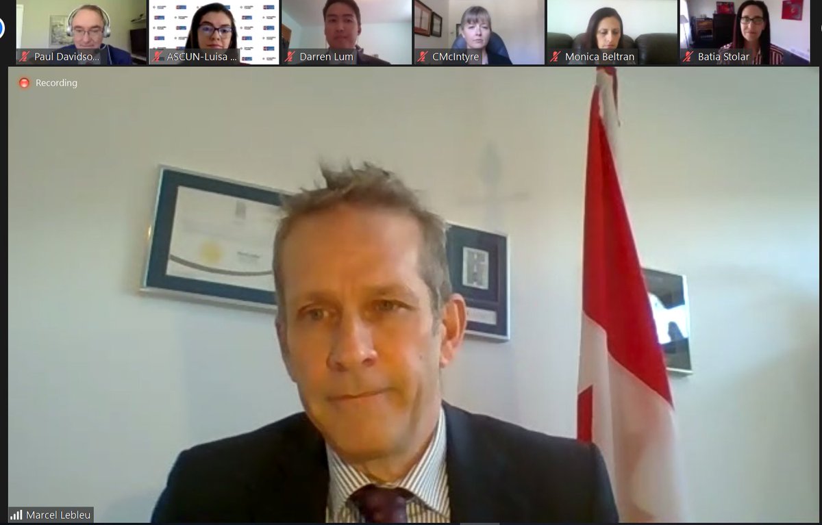 A ESTA HORA: El Embajador <a href="/marcel_lebleu/">Marcel Lebleu</a> es anfitrion de la firma de 2 acuerdos de entendimiento entre 🇨🇦 y 🇨🇴 para promover los intercambios bilaterales en las areas de educacion, innovacion e investigacion