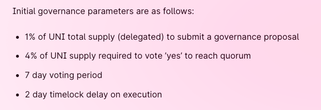 Ashegan's tweet photo. 2) Uniswap community = protocol owners

-team decided to let users provide early liquidity vs setting initial price in a massive uni/eth pool
-everyone who has used uniswap is in the money (#400uni)
-holders receive immediate ownership, and governance rights to: https://t.co/iUiYOdnBc7