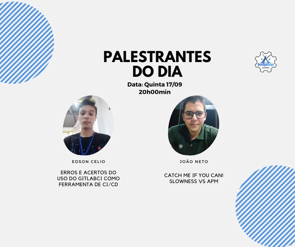 devopsdaysgyn's tweet photo. Úlitmo dia DevOpsDays Goiânia será 20h e não perca as palestras de encerramento de @tuxpilgrim e Joao neto;
Ative o sininho clicando aqui 👇
https://t.co/EMwd7jVY6b
Ah entra lá no discord: https://t.co/bpihd9W8xl
#devopsdaysGYN https://t.co/WDulONqheC