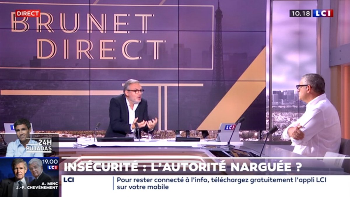 Eric Brunet enchaîne : “Est-ce qu’on n’est pas allé un peu trop à gauche avec ce regard tellement singulier sur la police qui pourrait nous faire croire que la France est le Chili de Pinochet ?”