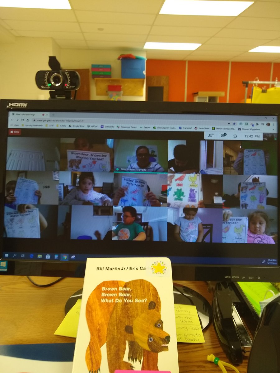 Today we listened to the story of Brown Bear Brown Bear 🐻 by Eric Carle. Then we colored the animals to match the story. Say concentrated so well and did some great coloring. Very proud! <a href="/GuilfordEle/">Guilford Elementary School</a> #gatorsdeserveit21 #DifferenceMakersRISE