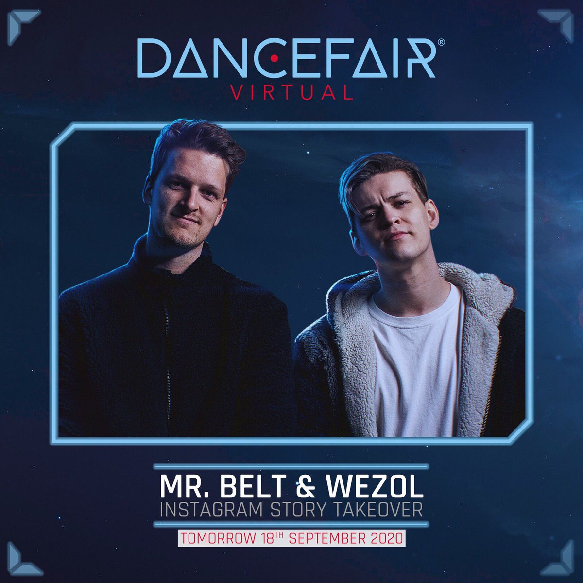 Tomorrow none other than <a href="/mrbeltandwezol/">Mr. Belt & Wezol</a> will take over the ‘gram! Let’s gooo! 🚀 #instatakeover #dancefairvirtual
