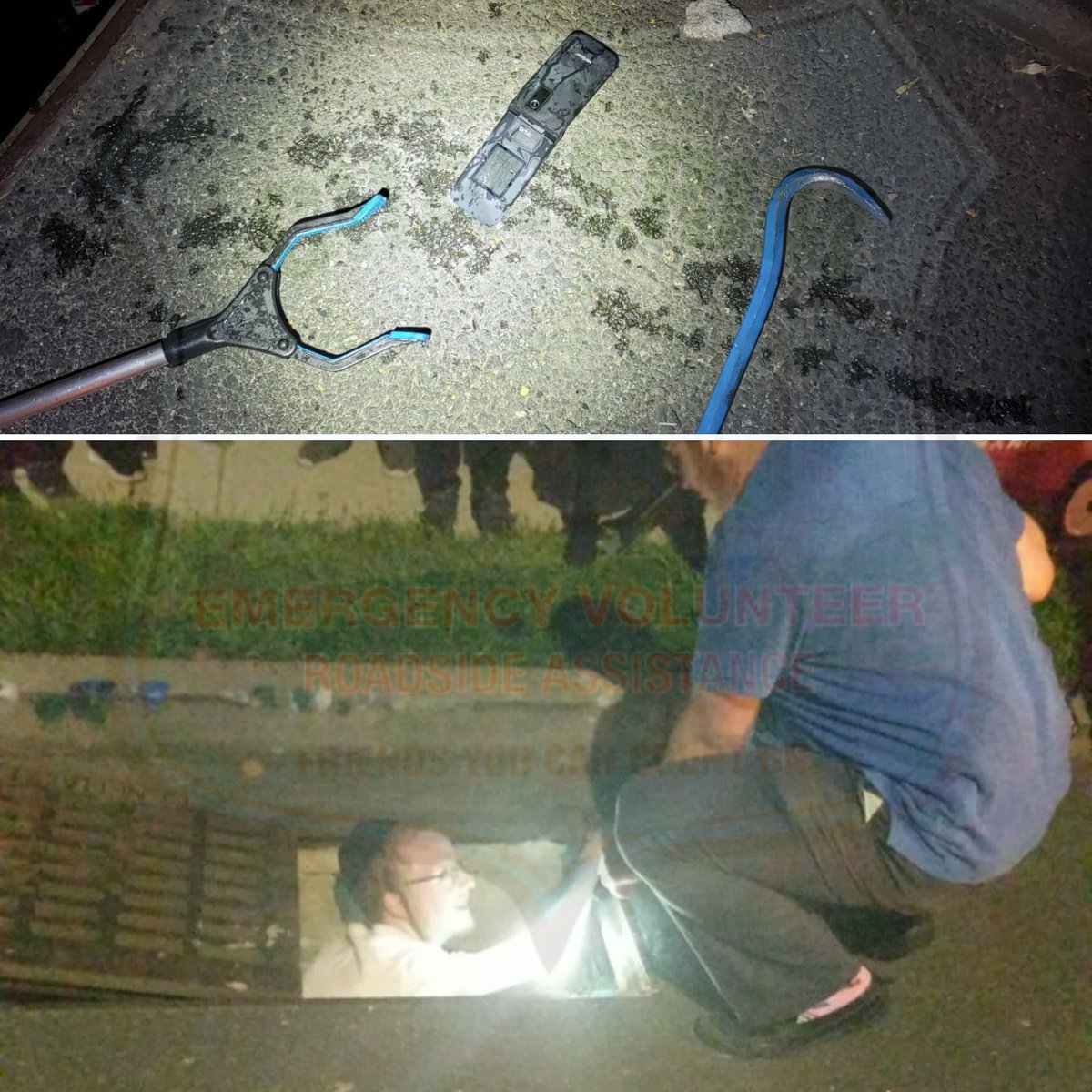 Monday @SIChaverim recieved a call from a frantic caller that her phone fell down the sewer! Chaverim jumped into action, and B"H we were able to retrieve the phone!