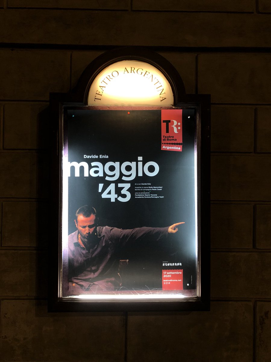 Stasera #DavideEnia #Maggio43 #TeatroArgentina @teatrodiroma