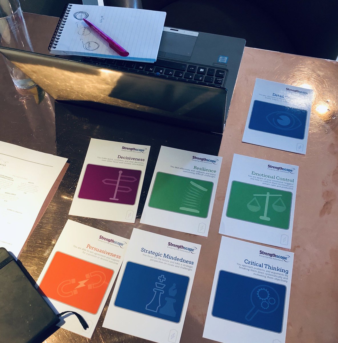 PersyouC's tweet photo. Back to face to face #coaching sessions to accompany the #virtual work! 
A #strengthsassessment debrief for someone taking on a more #executive role in a local engineering company. #certifiedcoach #leadershipcoaching #persyou https://t.co/jMAOCmfiAd