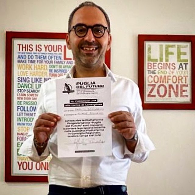 Ho firmato la piattaforma #PugliaDelFuturo. Oggi ho 39 anni, ma ne avevo 34 quando sono diventato assessore alle Politiche giovanili <a href="/RegionePuglia/">RegionePuglia</a> e conosco il fuoco di chi vuole abitare e vivere in comunità migliori, in connessione con il mondo. ⤵️
pugliadelfuturo.it