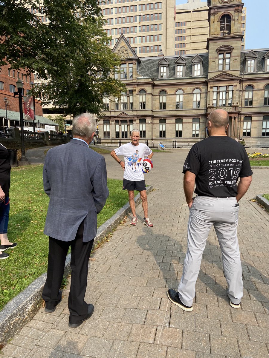 Today Bruce and Bonnie Barteaux are completing their “Stay The Blazes Home” 100KM Ultra Marathon. This is Bruce’s 22nd Ultra Marathon in honour of Terry!

Here they are at their first official stop about 34KM into the day with <a href="/AndyFillmoreHFX/">Andy Fillmore 🇨🇦</a> <a href="/GlavineLeo/">Leo Glavine</a> <a href="/cbccolleenjones/">ColleenJonescbc</a> &amp; more!