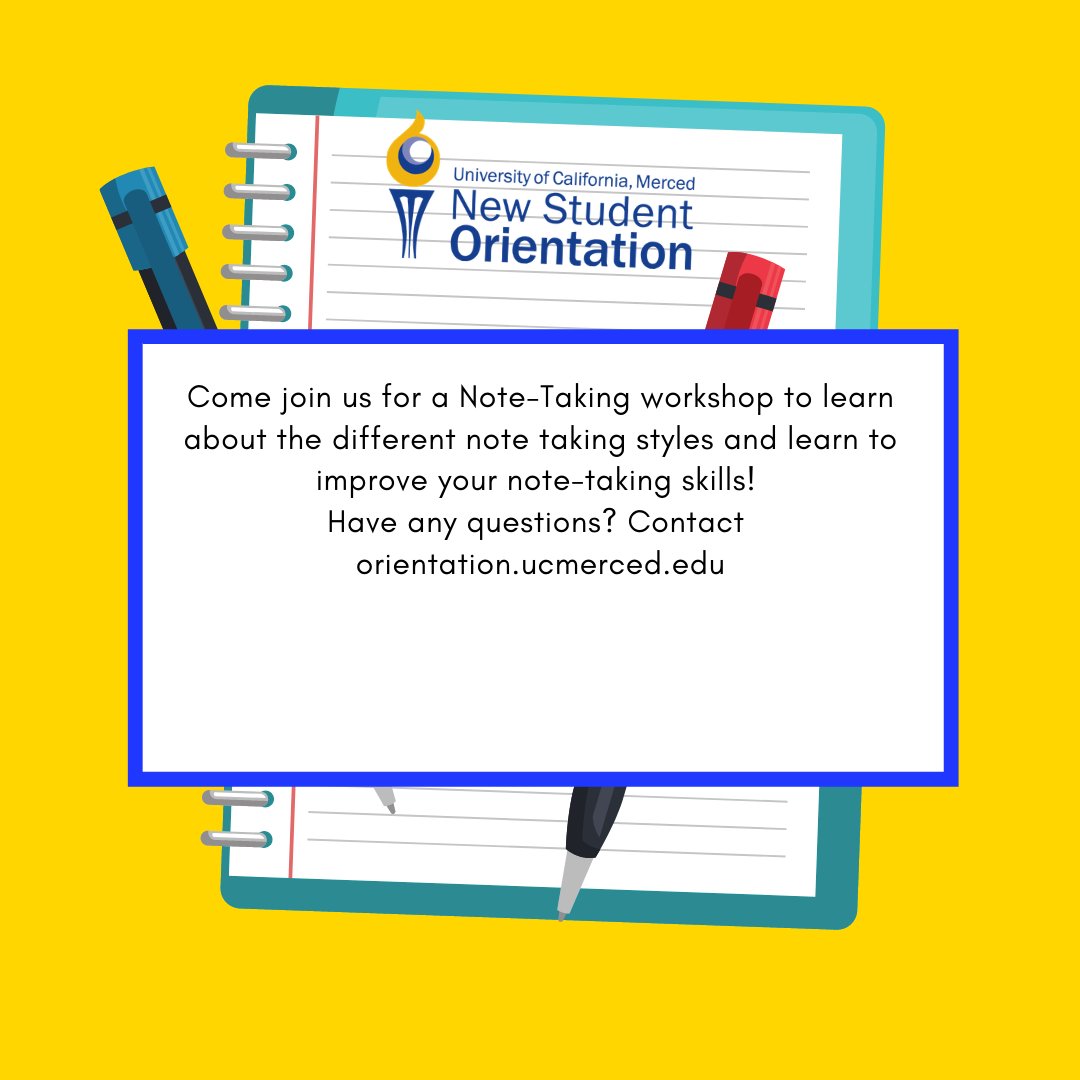 Join Orientation tomorrow (9/17) to learn about different note-taking styles and learn how to improve your note-taking skills! 

TRV Scholars: This event fulfills one of your requirements.