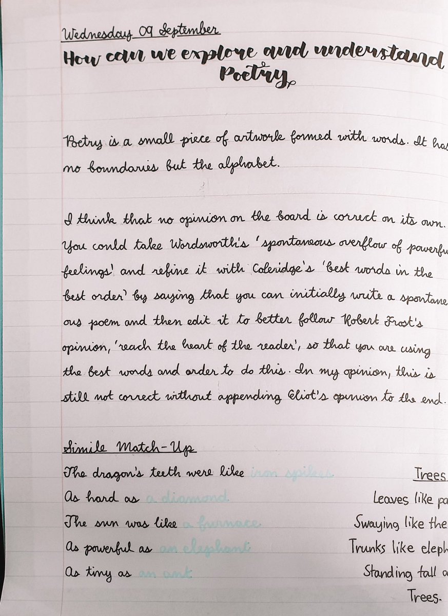 luceteaches's tweet photo. Some photos of a Y7 pupil’s work over the past couple of weeks. Just amazing. He is self-taught and can write the beautiful titles in around 10 seconds. My jaw dropped when I first saw it! https://t.co/SEHr0XXqqA