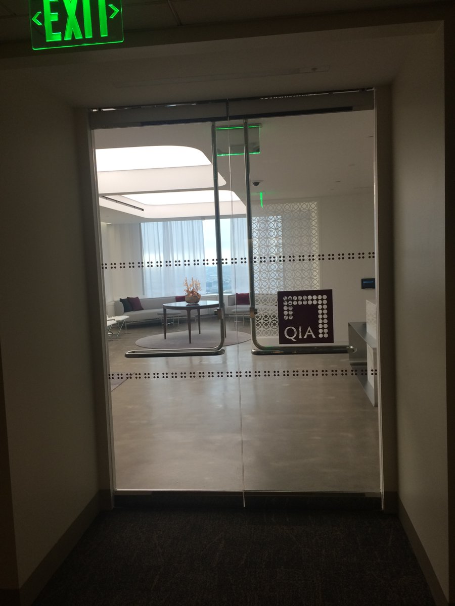7/ The security guards waved me through, and I rode to the 43rd floor of the building. I walked off the elevator, and there it was. A beautiful, spotless office for the Qatar Investment Authority.