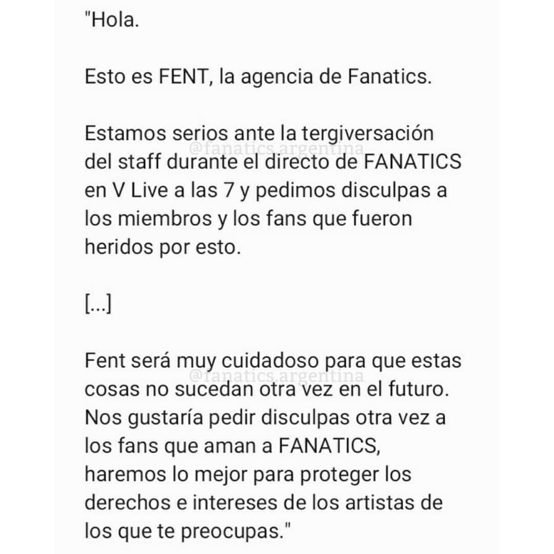 FanaticsArg's tweet photo. Fent Entertainment pidió disculpas públicamente ⚠️ En la última imágen pueden encontrarla en español

#Fanatics #파나틱스 #ApologizeToFanatics #Kpop #도아 #Doah #도이 #Doi #시카 #Sika #지아이 #Chiayi #채린 #Chaelin #윤혜 #Yoonhye #나연 #Rayeon #비아 #Via https://t.co/fvqMOrvp3j