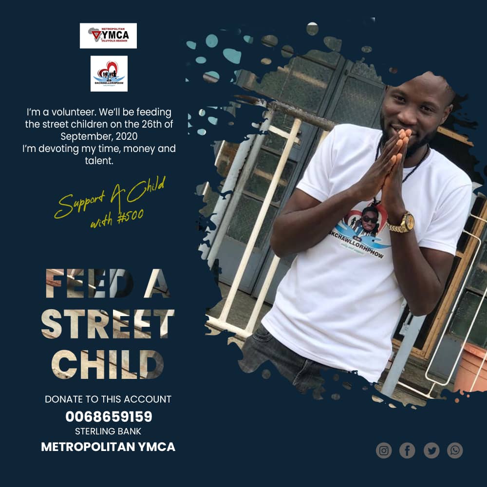 Tosinhovic's tweet photo. I'm a Volunteer, we'll be feeding 1000 street children on the 26th of September, 2020.

Join me to support a child with a token of #500.
Account number: 0068659159
Account name: Metropolitan YMCA
Bank: Sterling Bank
#Fasc #FeedAStreetChild #TeamSkc #Skc #UpdateIbadan #MetroYmca https://t.co/uKEoU5JPrb