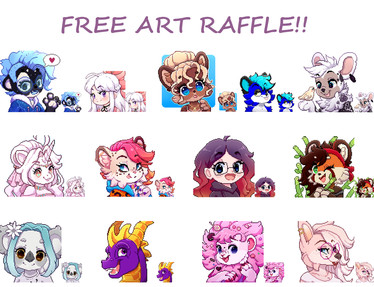 FREE ART RAFFLE TIME! \u003c3 Once again the prize is going to be a 100x100  pixel avatar! I love doing these way too much \u003c3 RT+ Follow me to enter! \u003c3  End-date 10-1-20, image size:1200x921