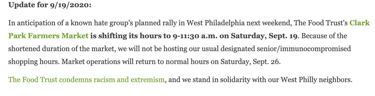 So that's where PB will be gathering, and why. Worth mentioning that they disrupted a local black-owned farmer's market to do it, which...rude, to say the least.