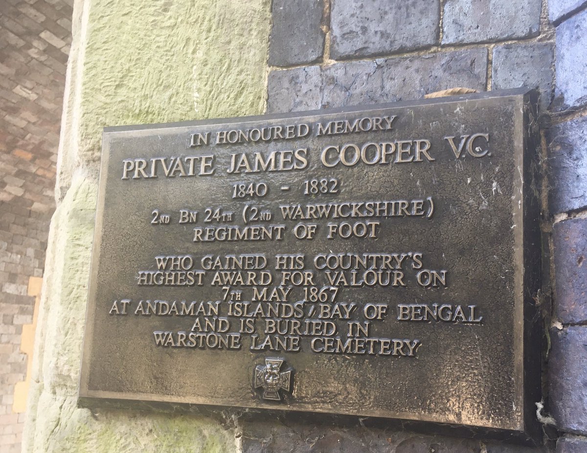 A VC. His plaque all but hidden and easily missed. On rear aspect of Warstone Lanes Cemetery Lodge. More.