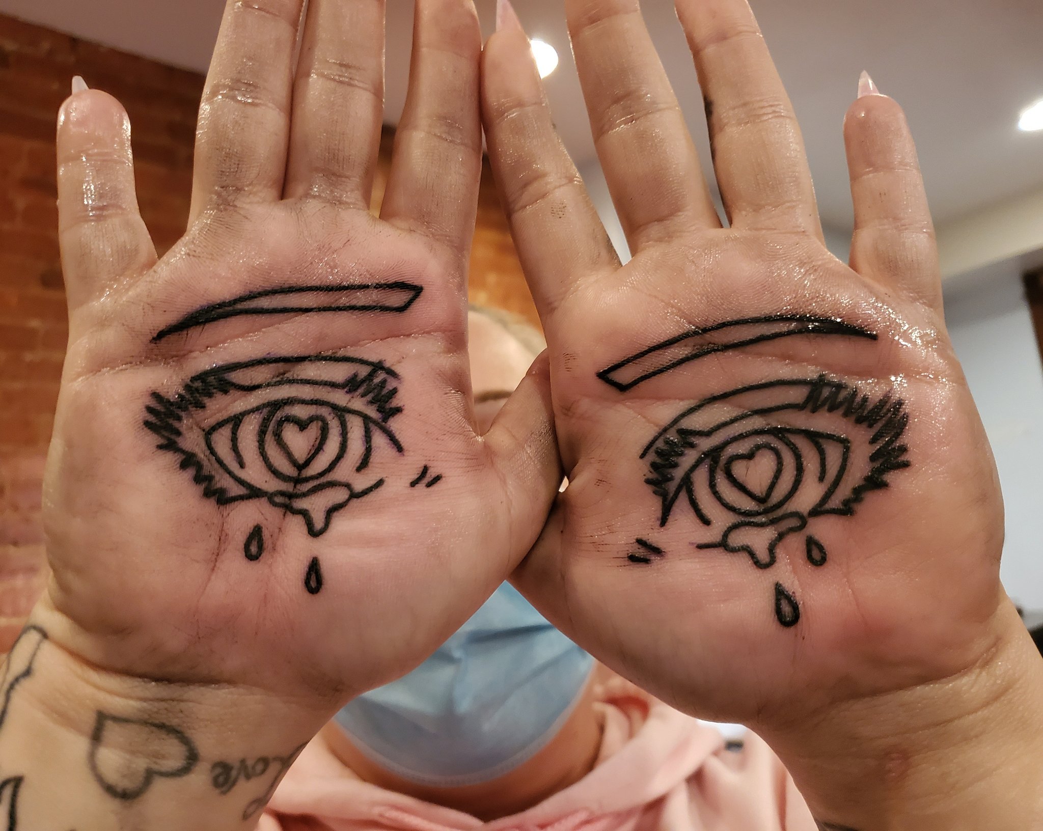 Crying Anime Eyes Tattoo