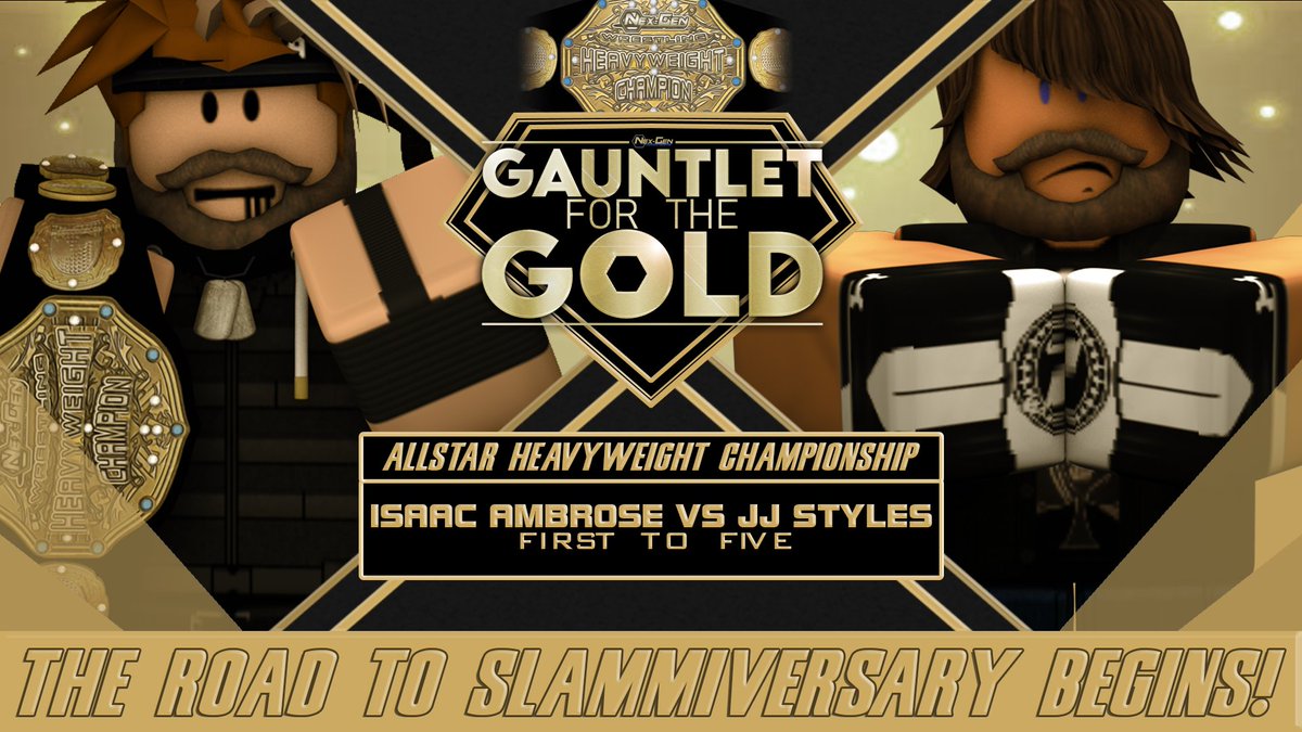NGKWRoblox's tweet photo. GAUNTLET FOR THE GOLD | ALLSTAR'S HEAVYWEIGHT CHAMPIONSHIP!
@Isaac40Mercury has already made a name for himself as one of the greatest champions in NGKW, however his reign could be coming to an end - At the hands of @Jordano_32x!
Who will walk out as champion!?
#NGKW #GFTG https://t.co/sPa1DqlNvJ