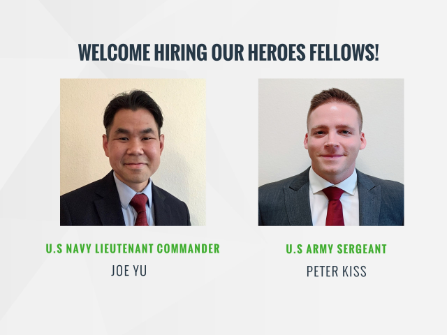 We’re excited to welcome @USNavy LCDR Joe Yu and @USArmy SGT Peter Kiss to Booz Allen as @HiringOurHeroes Fellows! #LifeAtBooz #HireVets #HoHFellows Learn more about this exceptional program here: dy.si/KYqv7