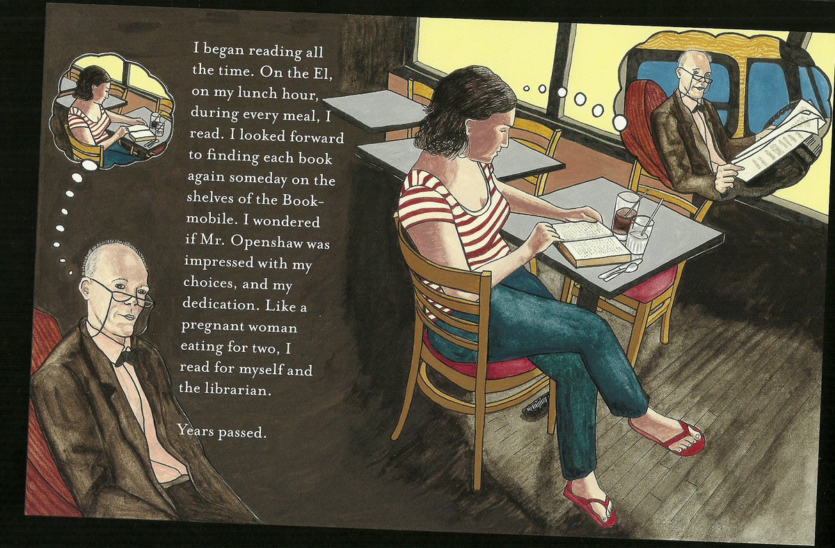 The Night Bookmobile by Audrey Niffenegger - I& #39;m kind of underwhelmed by the execution but I really like the central concept. Otherwise, kind of meh.
