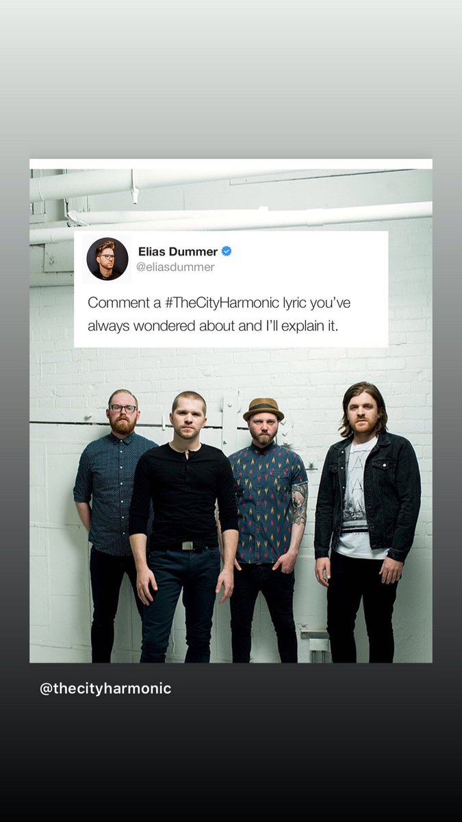 TheCityHarmonic's tweet photo. Share a lyric you’ve wondered about and @eliasdummer will explain it https://t.co/rtZ3lc63rO