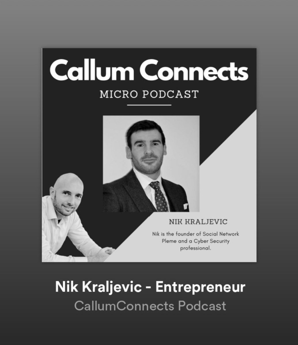 Pleme Founder Nik kraljevic featured on the CallumConnects Podcast! open.spotify.com/episode/5GLDo3… #podcast #entrepreneur #pleme #socialnetwork #socialnetworks #spotify